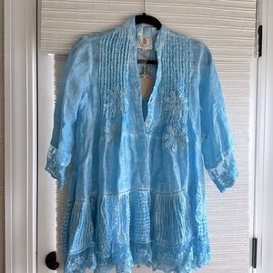 Linen & lace unlined tunic
